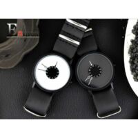 Enmex Unisex Karóra - Kreatív design - Fekete - Fehér