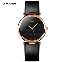 Kép 1/2 - Divatos Sinobi Női Karóra - Rosegold - Fekete - Bőr Szíj