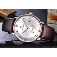 Kép 2/5 - WWOOR Férfi Üzleti Karóra - Rosegold - Fehér - Barna