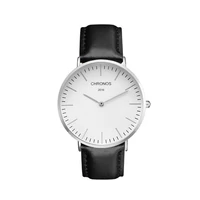 Kép 1/4 -  Chronos Fekete Bőrszíjas Férfi Karóra - Elegant Design