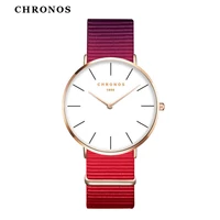 Kép 1/2 - Chronos Rózsaszín Szövetszíjas Karóra - Rosegold Tok