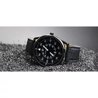 Kép 2/2 -  Chronos Fekete Bőrszíjas Férfi Karóra - Navy Design
