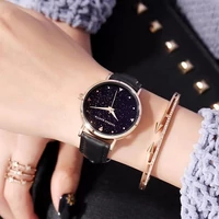 Kép 3/5 - Hannah Martin Star Női Karóra - Rosegold - Fekete Bőr Szíj