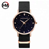 Kép 1/5 - Hannah Martin Star Női Karóra - Rosegold - Fekete Textil Szíj