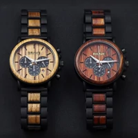 Kép 2/4 - BRAVE – Black and Wood – Kronográf Zebrafa Berakásos Férfi Karóra