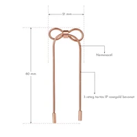 Kép 2/5 - Rosegold Nemesacél Masni Női Fülbevaló