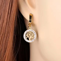 Kép 4/6 - Rosegold Nemesacél Életfa Női Fülbevaló