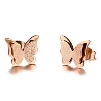 Kép 1/7 - Rosegold Nemesacél Pillangó fülbevaló