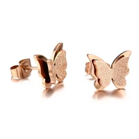 Kép 3/7 - Rosegold Nemesacél Pillangó fülbevaló