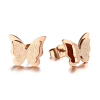 Kép 5/7 - Rosegold Nemesacél Pillangó fülbevaló