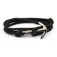 Kép 1/2 - Fekete Textil Horgony Karkötő - Black Gun Színű Dísz