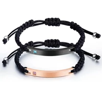 Kép 1/6 - Gravírozható Paracord Nemesacél Páros Karkötő Szett