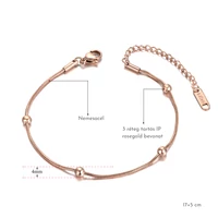 Kép 2/5 - Rosegold Nemesacél Női Karkötő - Gömb Medálokkal