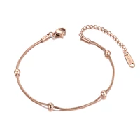 Kép 1/5 - Rosegold Nemesacél Női Karkötő - Gömb Medálokkal