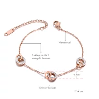 Kép 2/5 - Rosegold Nemesacél Női Karkötő - Kör Medálokkal