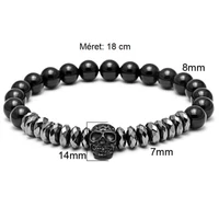 Kép 5/6 - Black Wolf - Koponya - King - Férfi Ásvány Karkötő Szett