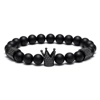 Kép 4/6 - Black Wolf - Koponya - King - Férfi Ásvány Karkötő Szett