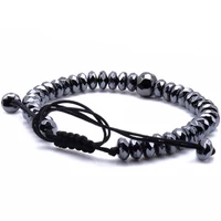 Kép 3/4 - Black Wolf - Hematit Koponya Férfi Gyöngy Karkötő - 8 mm