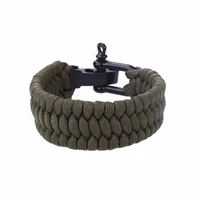 Kép 2/2 - Army Green Paracord Karkötő - Fekete Zár