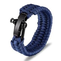 Kép 1/3 - Kék Paracord Karkötő - Fekete Zár