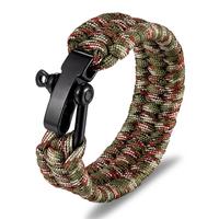 Kép 1/2 - Terepmintás Paracord Karkötő - Fekete Zár