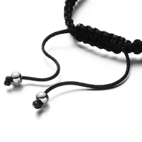 Kép 3/4 - Black Wolf - Fekete Fonott Paracord Karkötő - Acél Horgony Medál