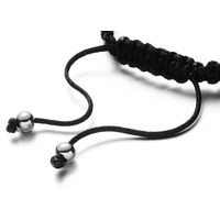 Kép 3/4 - Black Wolf - Barna Fonott Paracord Karkötő - Acél Liliom Címer