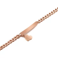 Kép 3/5 - Rosegold Nemesacél Karlánc Gravírozható Medállal