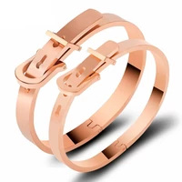 Kép 1/2 - Gravírozható Rosegold Nemesacél Páros Karperec Szett