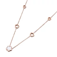 Kép 1/5 - Rosegold Nemesacél Női Nyaklánc - Virág Medálok