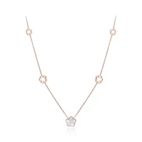 Kép 4/5 - Rosegold Nemesacél Női Nyaklánc - Virág Medálok