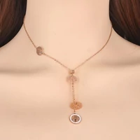 Kép 4/5 - Rosegold Nemesacél Női Nyaklánc - Életfa Medálokkal