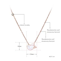 Kép 3/5 - Rosegold Nemesacél Női Nyaklánc - Fehér Galamb Medál