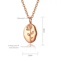 Kép 2/5 - Nemesacél Női Nyaklánc - Rózsa Medállal - Rosegold