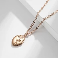 Kép 3/5 - Nemesacél Női Nyaklánc - Rózsa Medállal - Rosegold