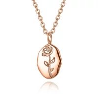 Kép 1/5 - Nemesacél Női Nyaklánc - Rózsa Medállal - Rosegold