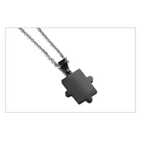 Kép 3/4 - Unisex Páros Nyaklánc - Rozsdamentes Acél Puzzle Medál - Fekete