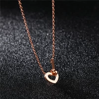 Kép 2/3 - Rosegold Nemesacél Szív Női Nyaklánc
