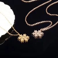 Kép 2/4 - Rosegold Acél Hópehely Női Nyaklánc