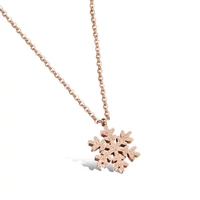 Kép 1/4 - Rosegold Acél Hópehely Női Nyaklánc