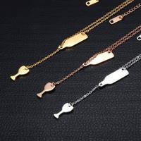 Kép 4/5 - Nemesacél Rosegold Női Nyaklánc - Borospohár Medál