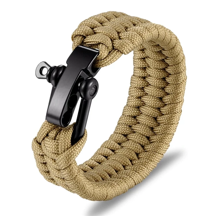 Army Brown Paracord Karkötő - Fekete Zár