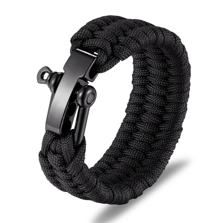 Fekete Paracord Karkötő - Fekete Zár