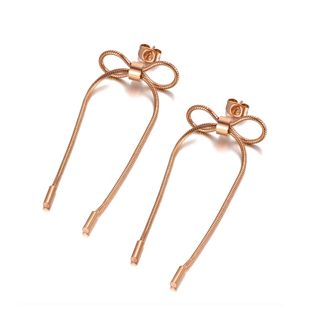 Rosegold Nemesacél Masni Női Fülbevaló