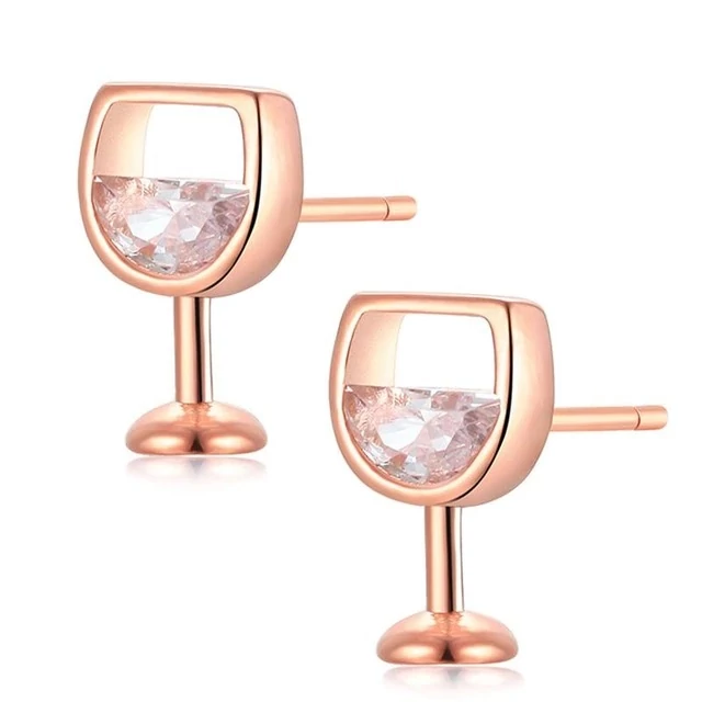 Rosegold Női Fübevaló - Cirkónia Köves Borospohár Medál