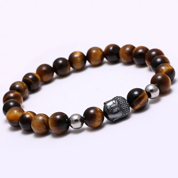 Mcllroy - Hematit Buddha Gyöngy Karkötő - Barna Tigrisszem