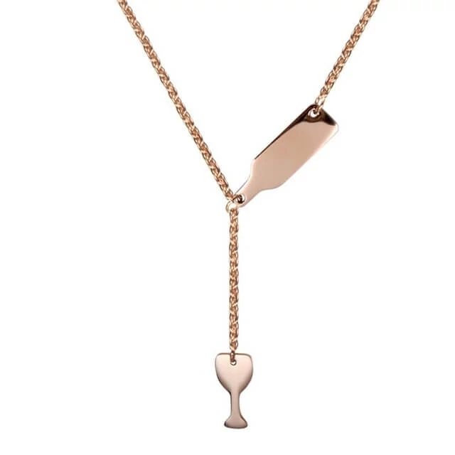 Nemesacél Rosegold Női Nyaklánc - Borospohár Medál